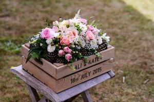 rustic wedding floral display