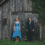 folk festival wedding bride and groom