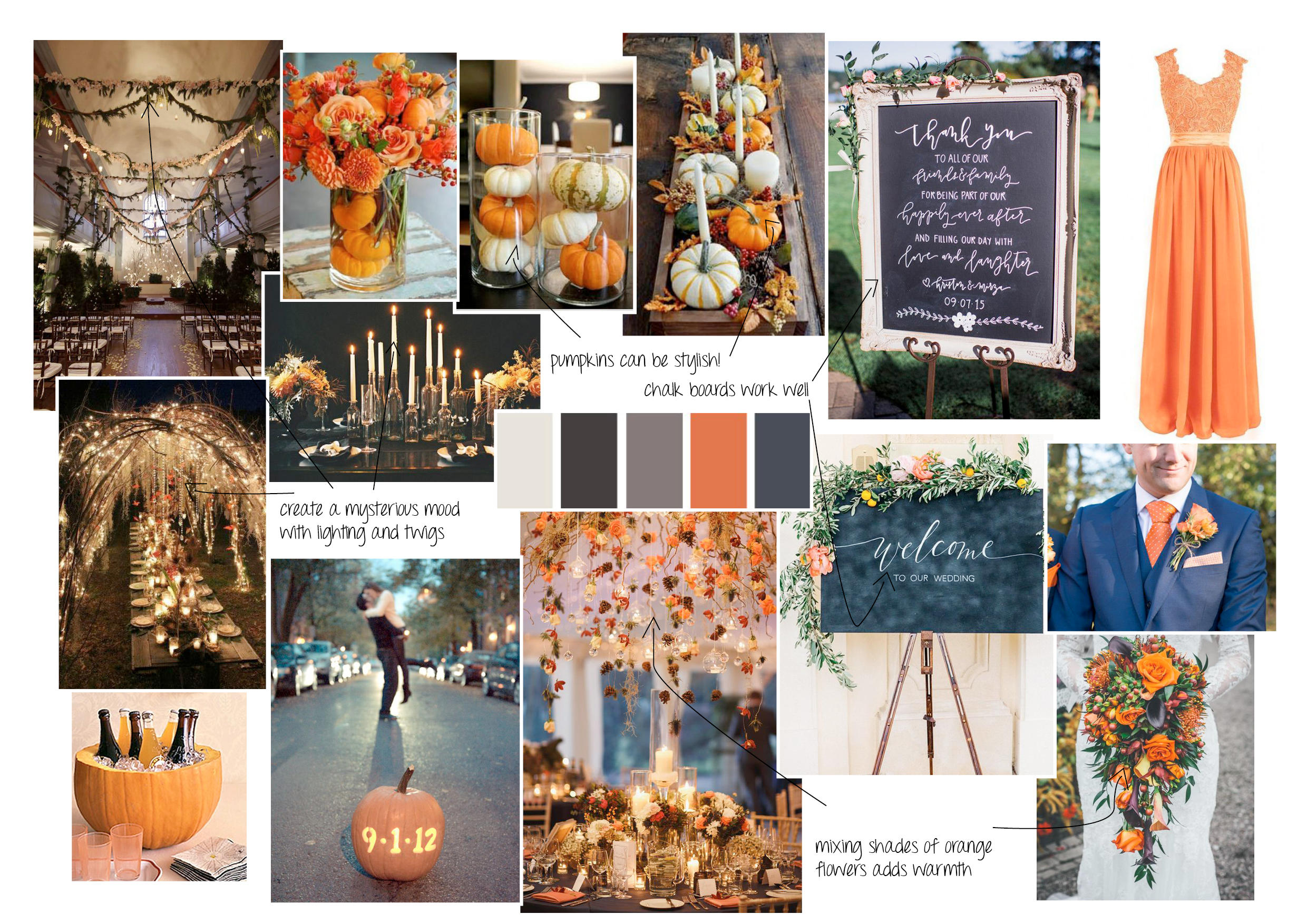 Halloween spooky weddings moodboard