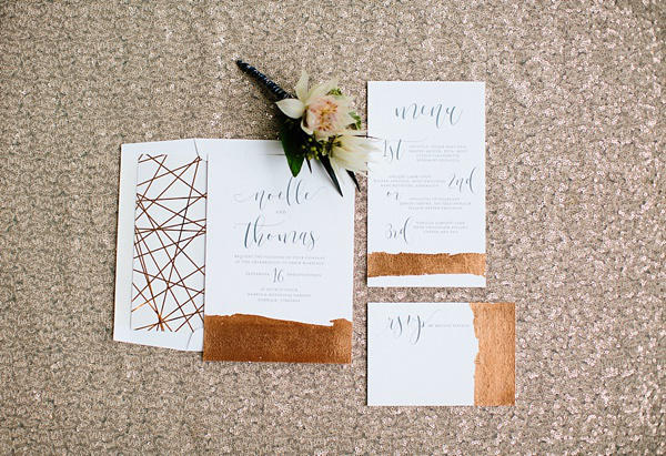 copper trend wedding stationery