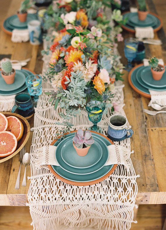 Coachella Festival Wedding succulent table display