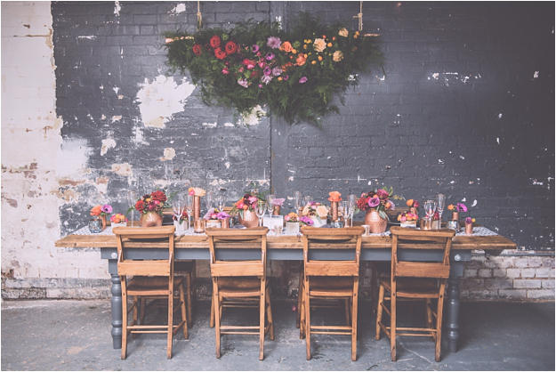 romantic industrial table styling