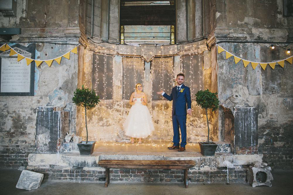 mustard yellow wedding stage