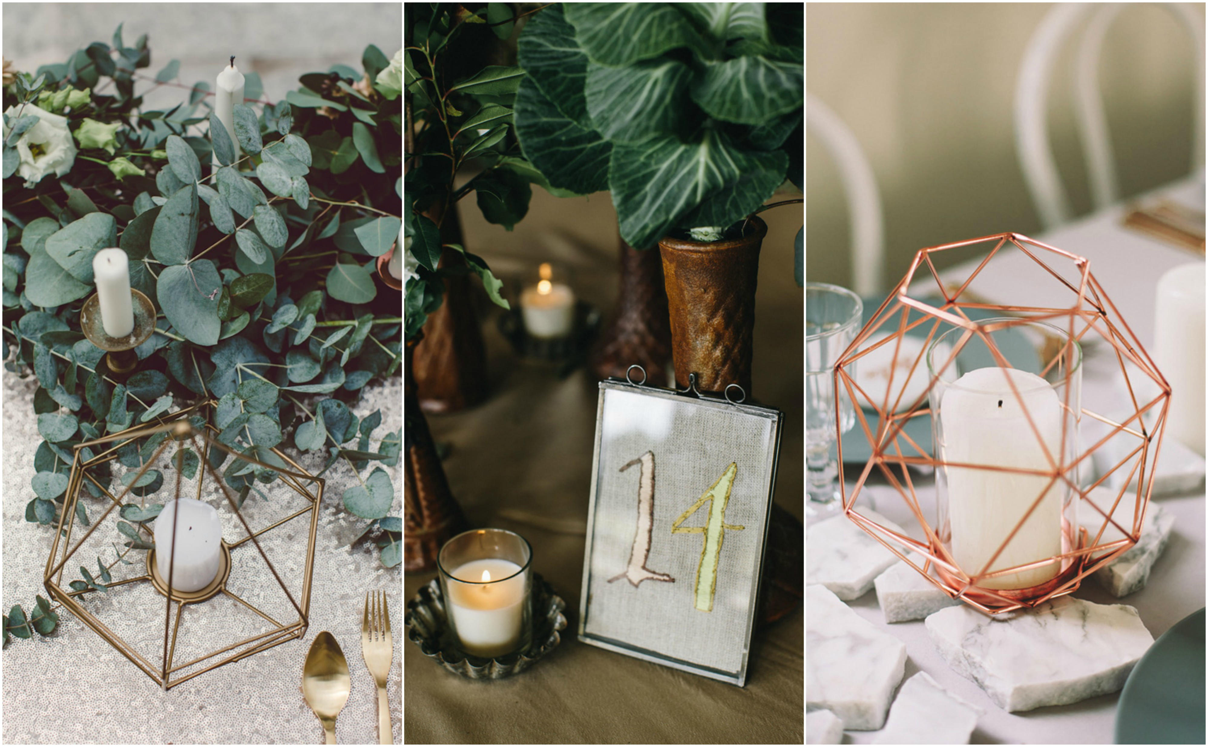 modern metallic wedding table styling