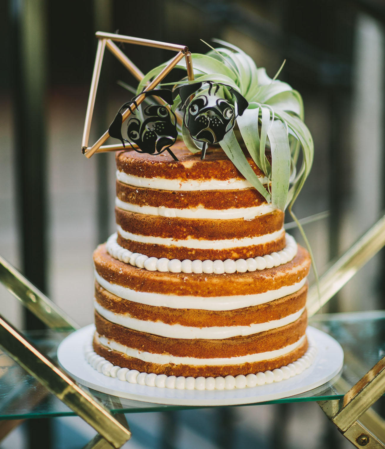 naked sponge wedding cake