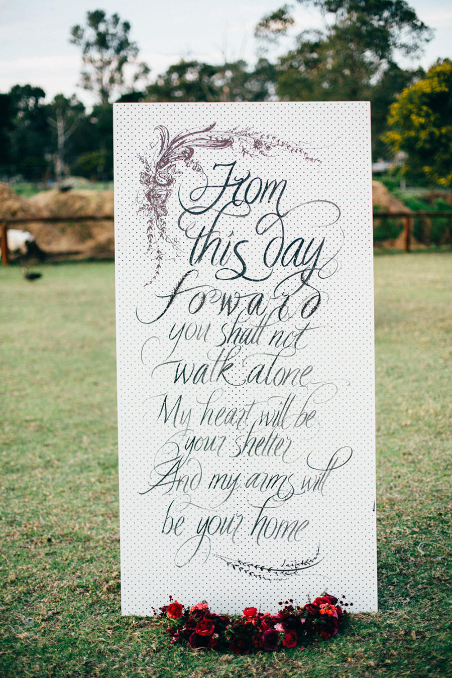 monochrome wedding signage