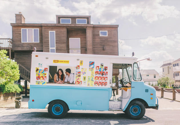 delicious wedding food ice cream van