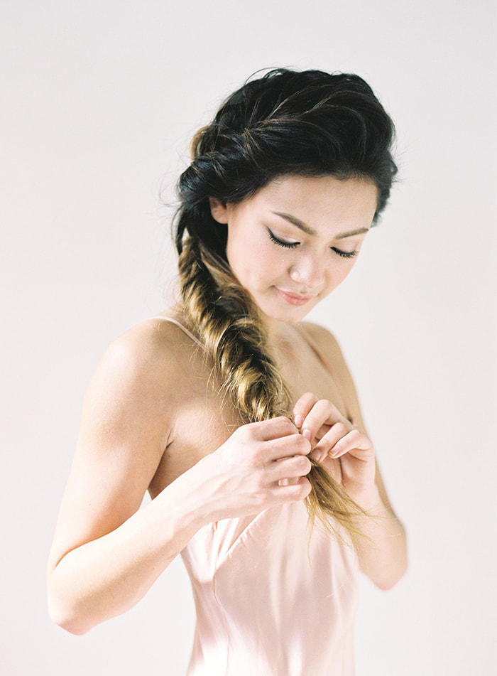 bridal hairstyles fishtail plait