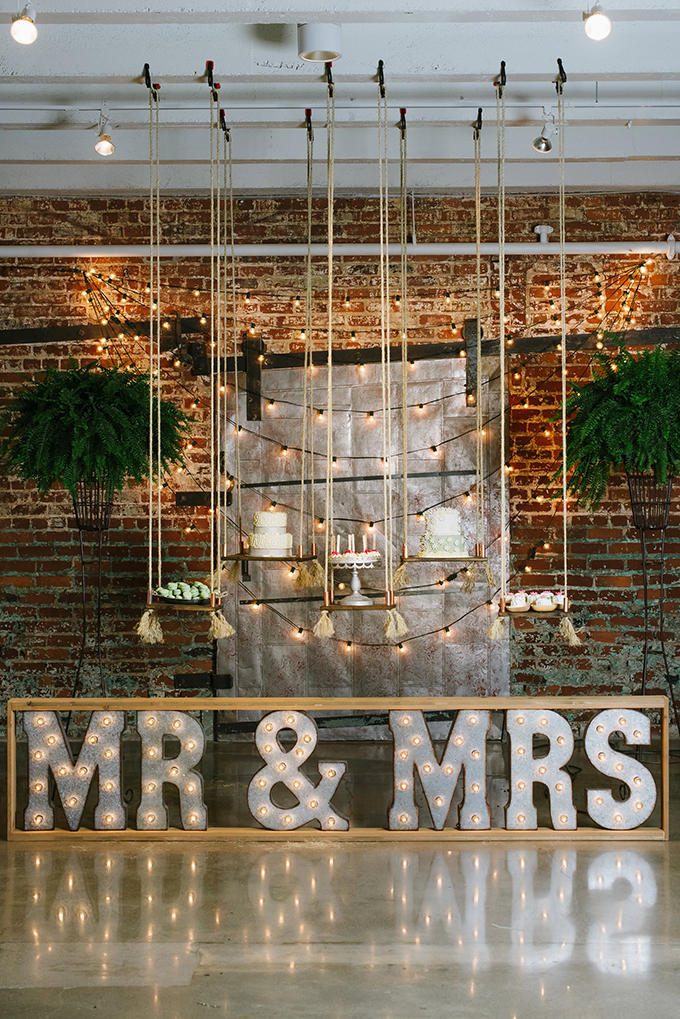 winter wedding mrs and mrs styled display