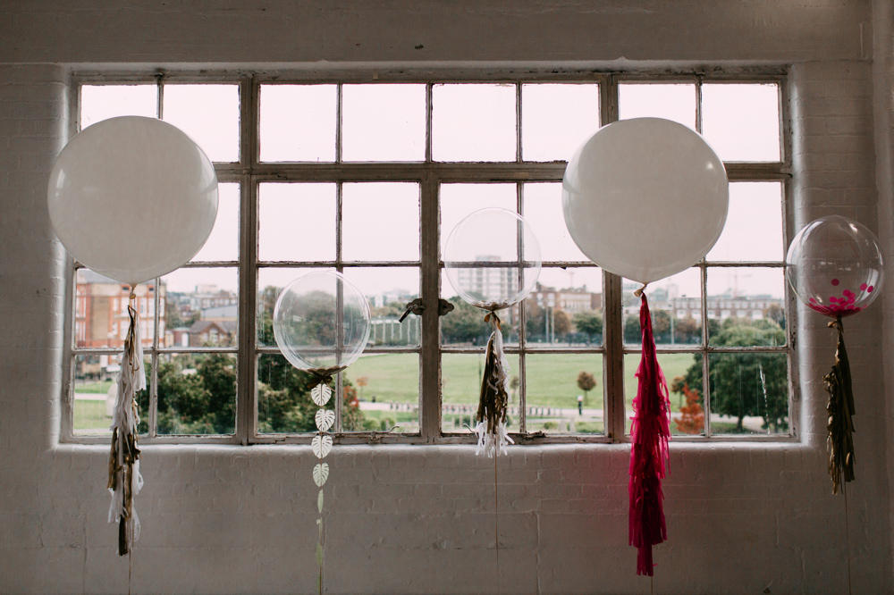 Wedding dace-floor balloon styling idea