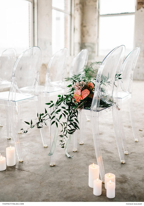 romantic industrial wedding seating