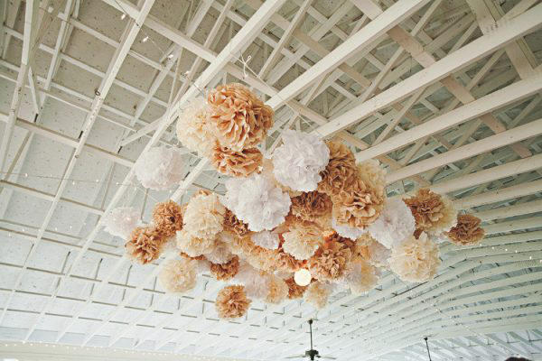 Wedding dance-floor paper pompom style idea