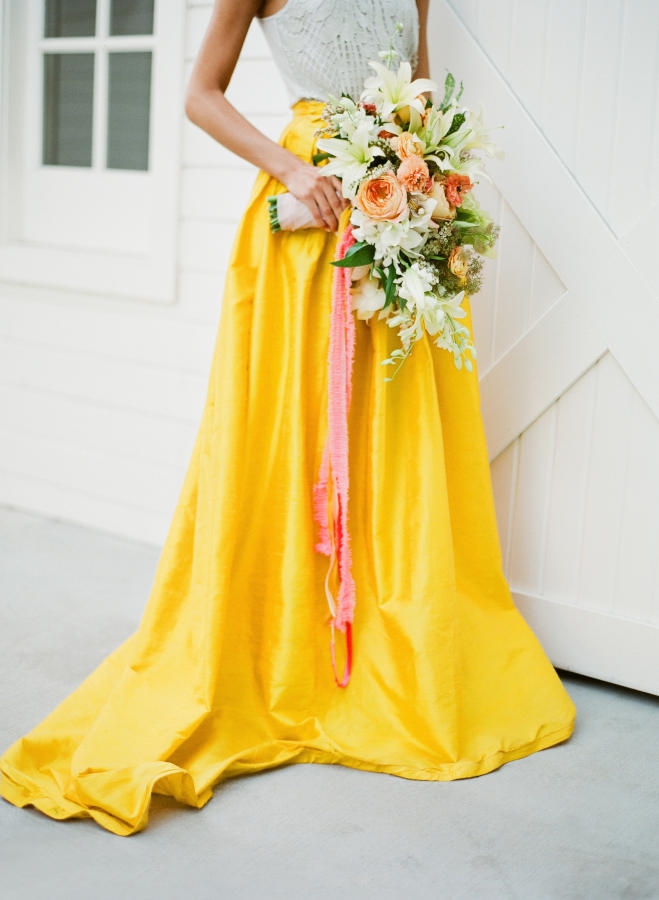 tropical wedding bright bridal bouquet