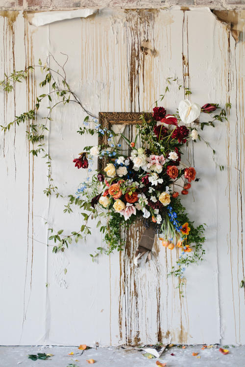 Warehouse wedding floristry idea