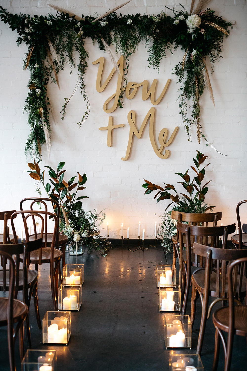 quote mural wedding ceremony backdrop