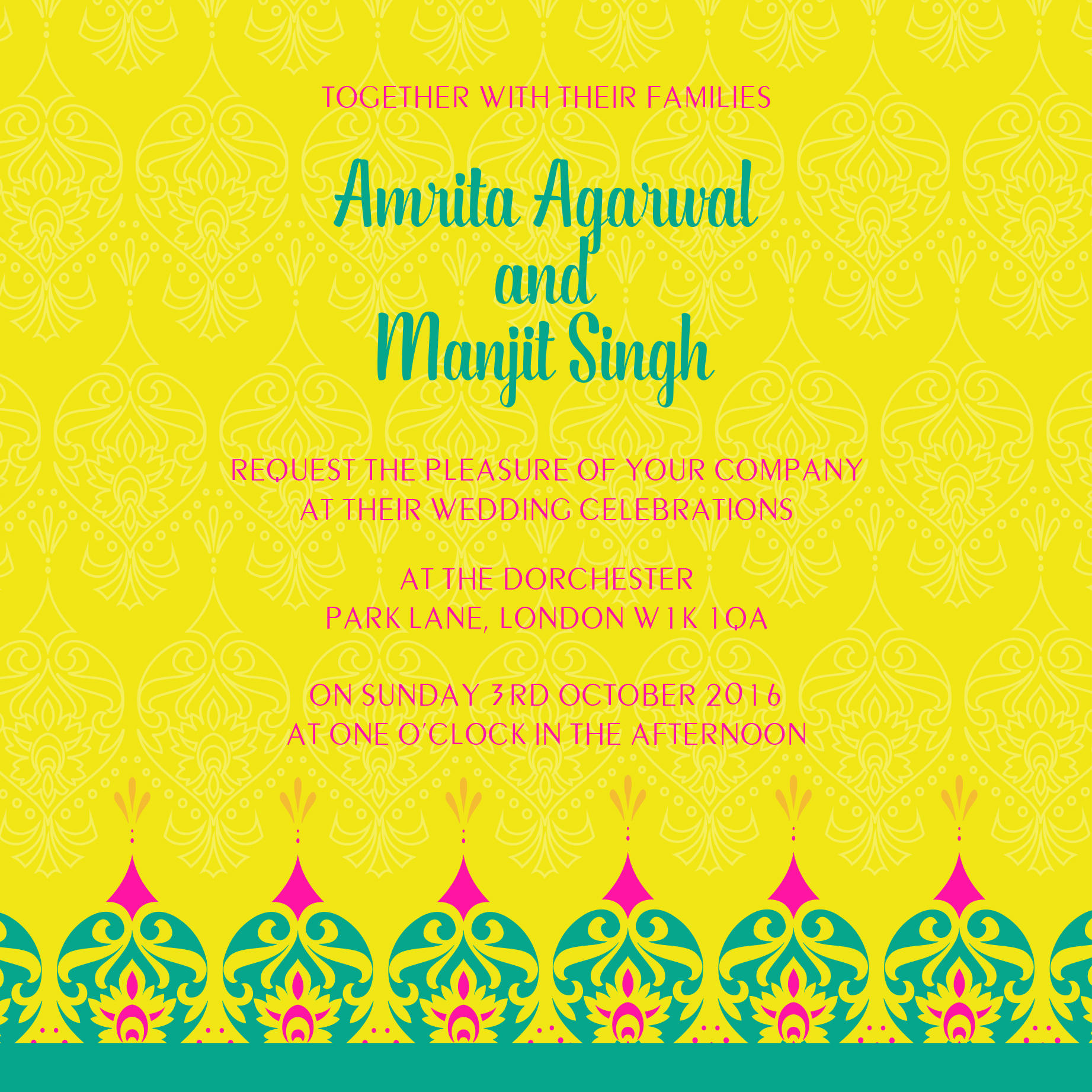 bright fiesta wedding stationery