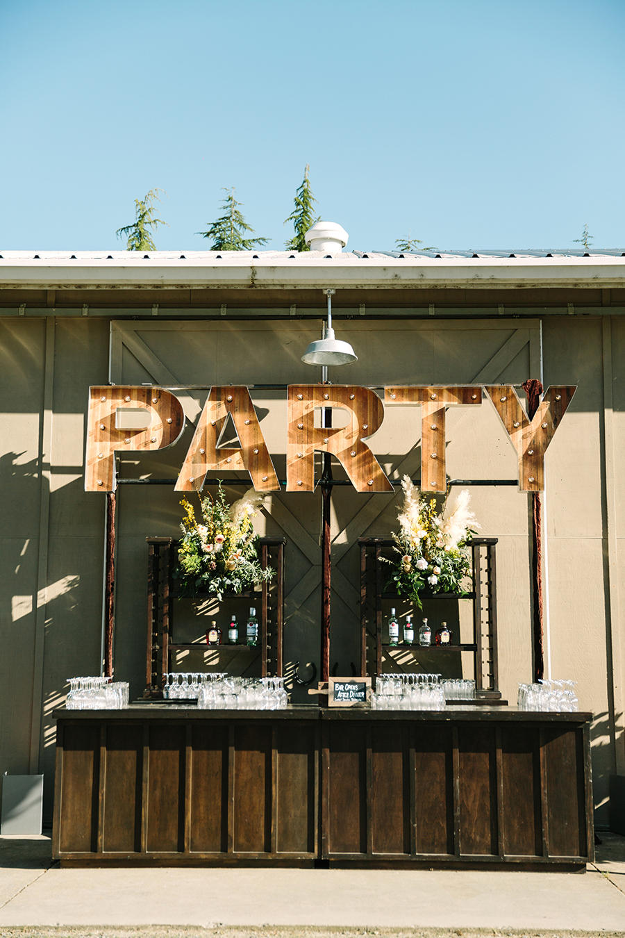 Large letter wedding dance-floor display idea