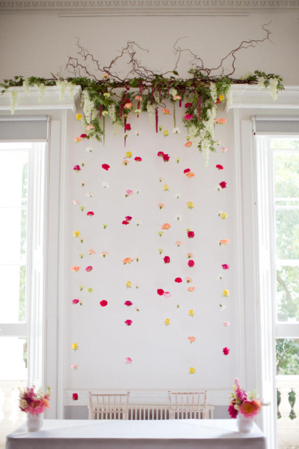 simple floral natural wedding hanging installation