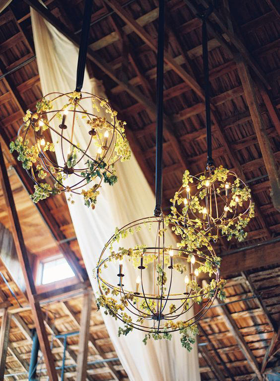 Edgy Lighting Ideas for Your Wedding Floral Metalwork