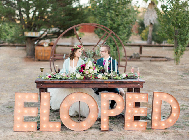 wedding traditions eloped bride and groom