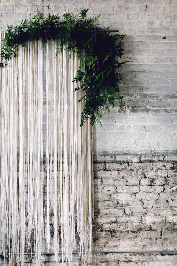 minimalist wedding greenery styling idea