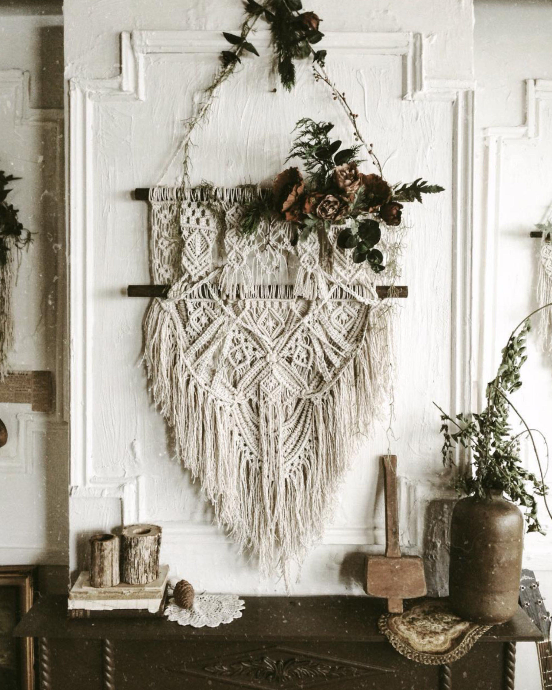 Urban Boho Wedding wall display idea