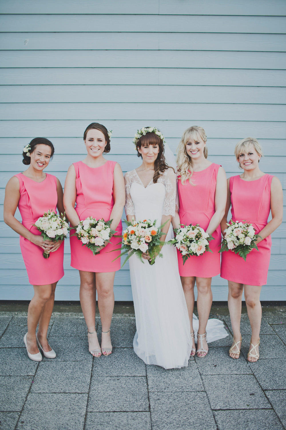 romantic industrial pink bridal group