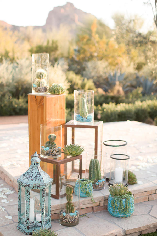 Coachella Festival Wedding assorted cacti display styling