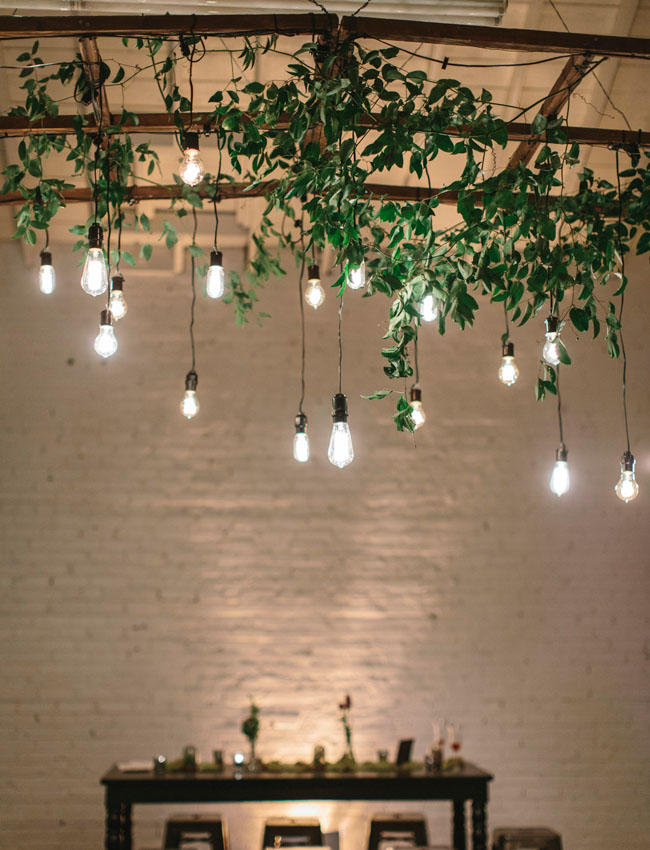 edison lightbulb wedding hanging installation