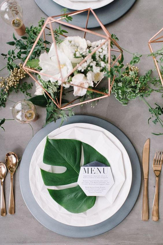 Warehouse wedding place setting