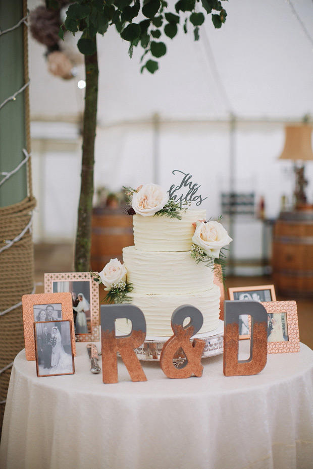 colour schemes copper and grey cake display