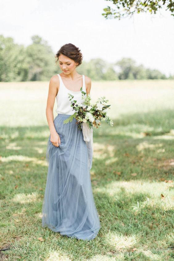 Bridal Separates ivory and grey