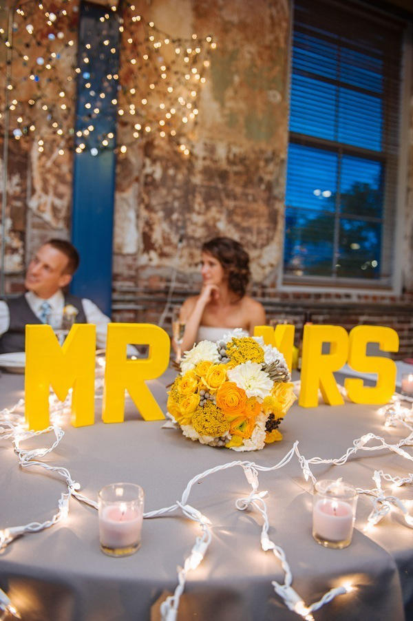 mustard yellow wedding table diaplay