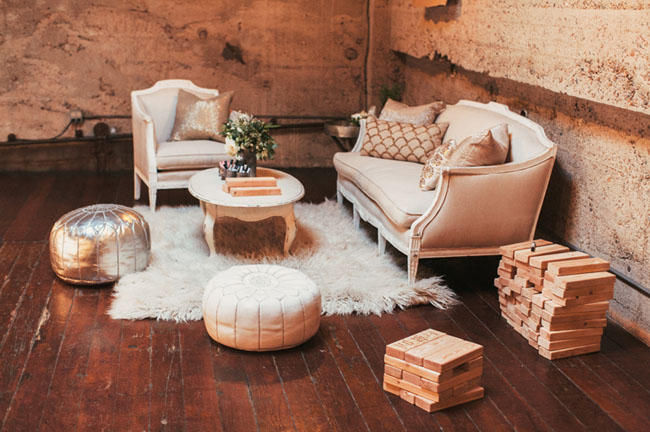 Chill-out wedding lounge area idea