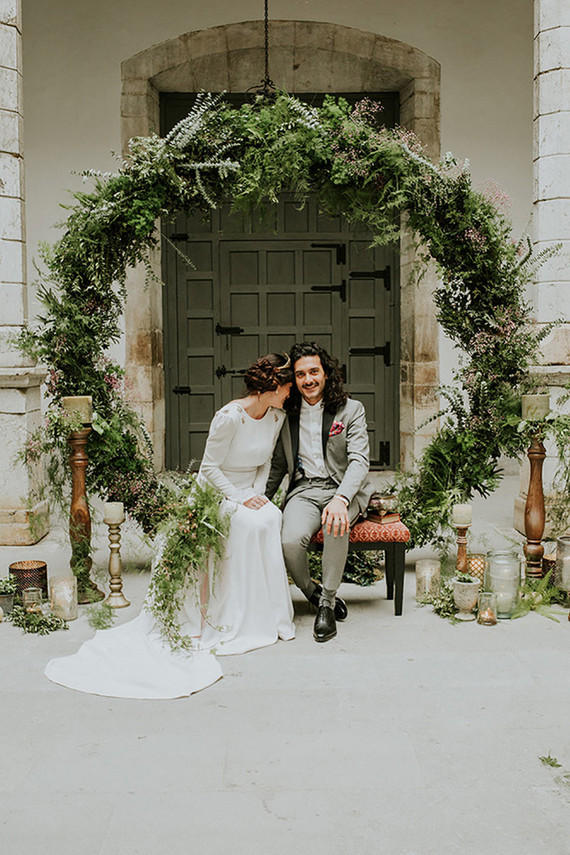 Urban Boho Wedding Bride and Groom