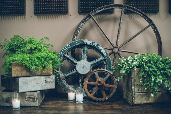 Industrial wedding dance-floor styling