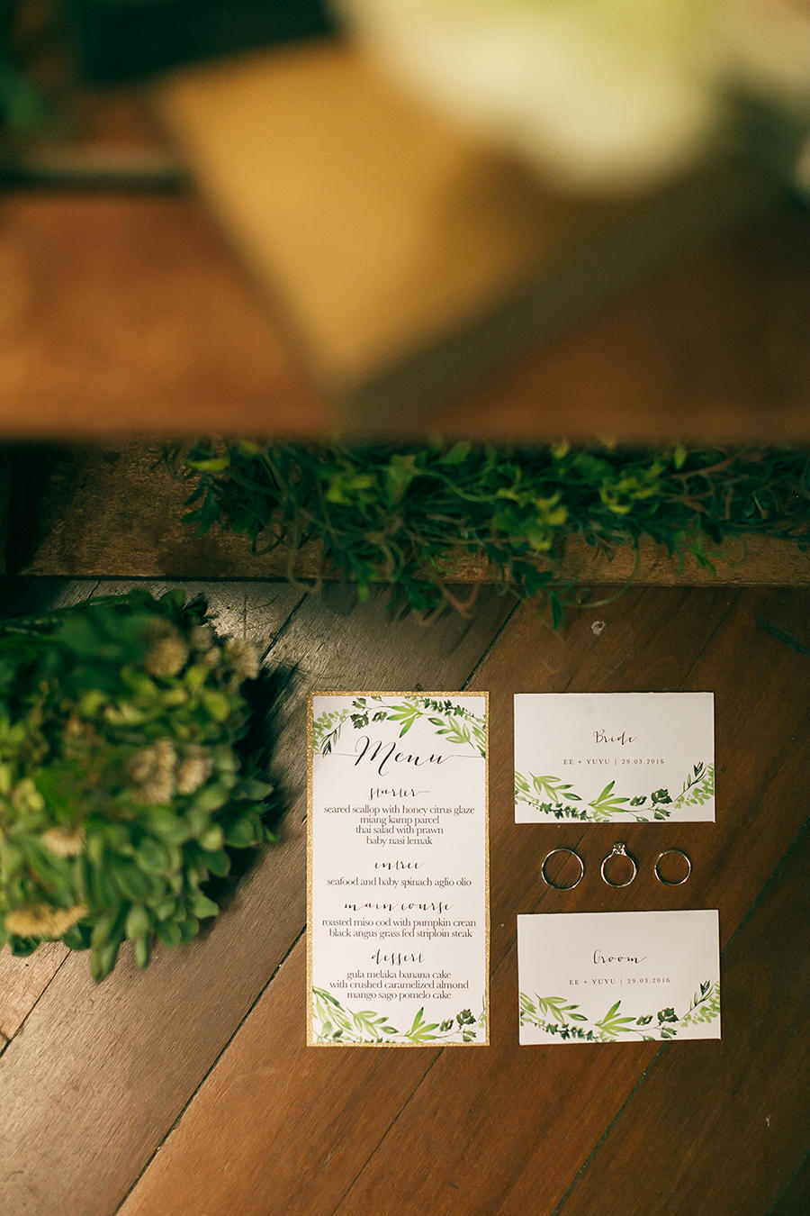 forest green wedding stationery