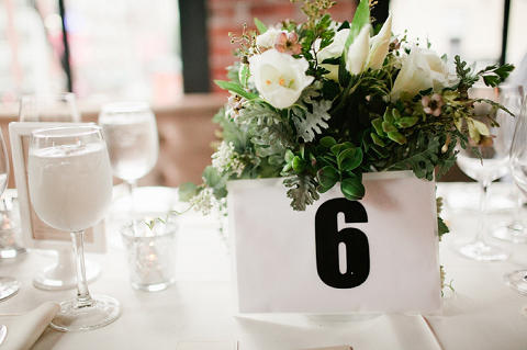 monochrome wedding table numbering