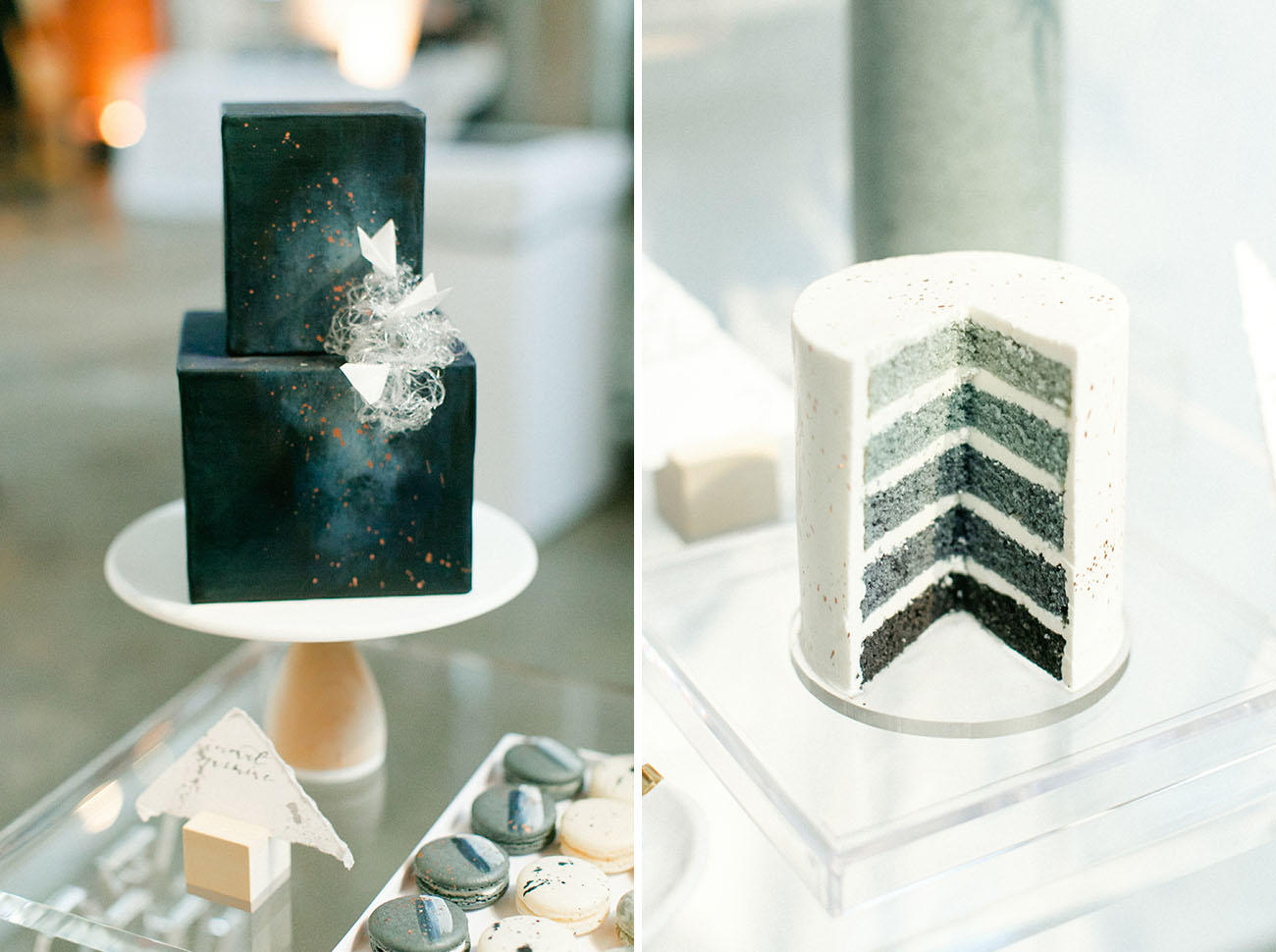 Shades of grey wedding cakes