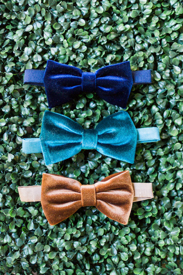 velvet wedding bow ties