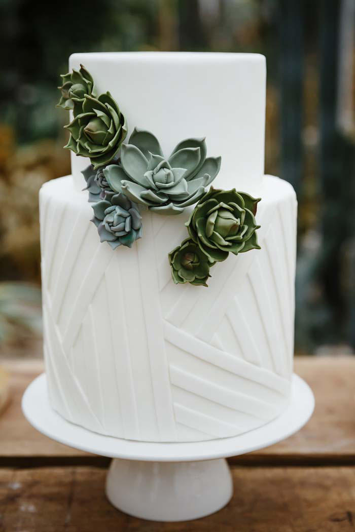 industrial wedding succulents theme cake