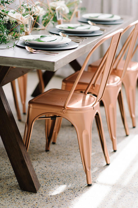 colour schemes copper and grey table seating