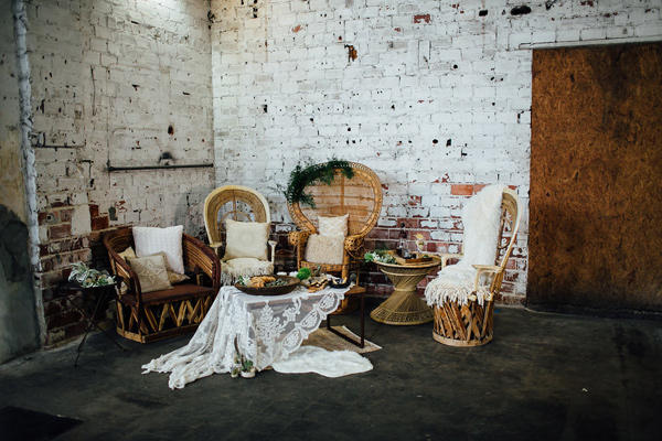 Hippy chic wedding lounge area idea