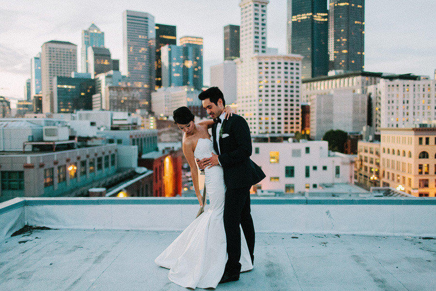 Urban Wedding Rooftop Scene