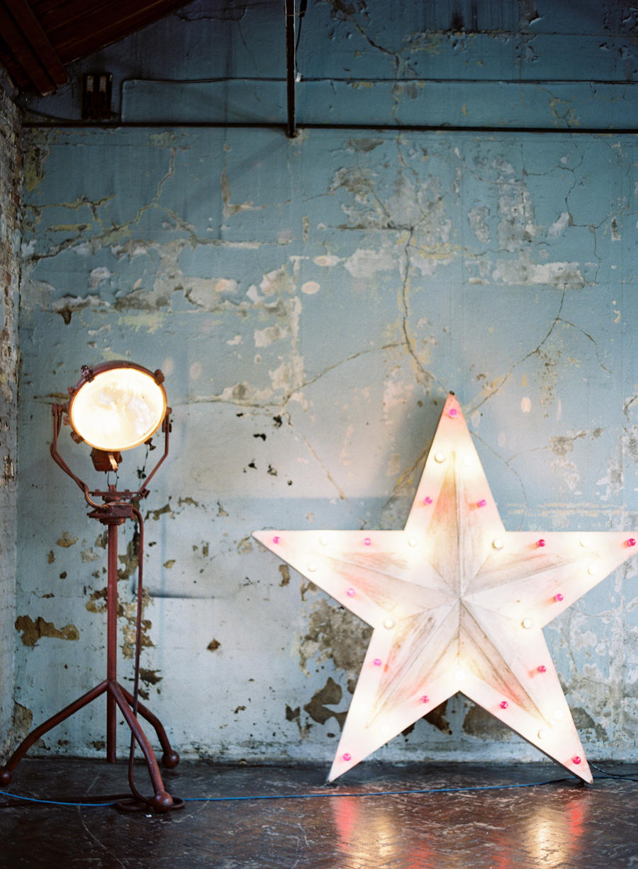 Wedding dance-floor industrial lighting style