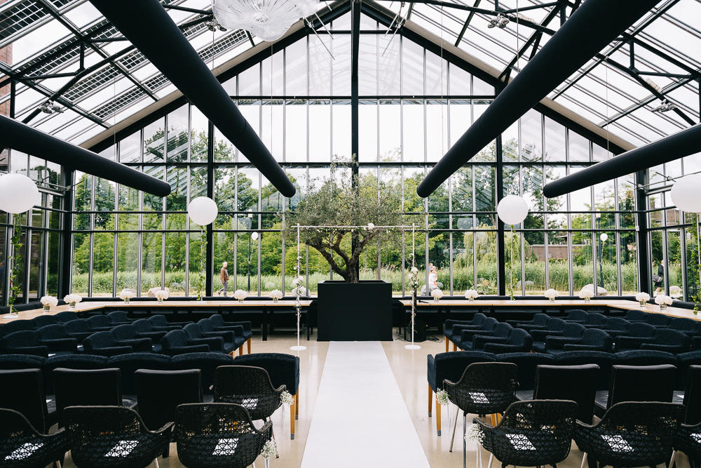 monochrome wedding black greenhouse