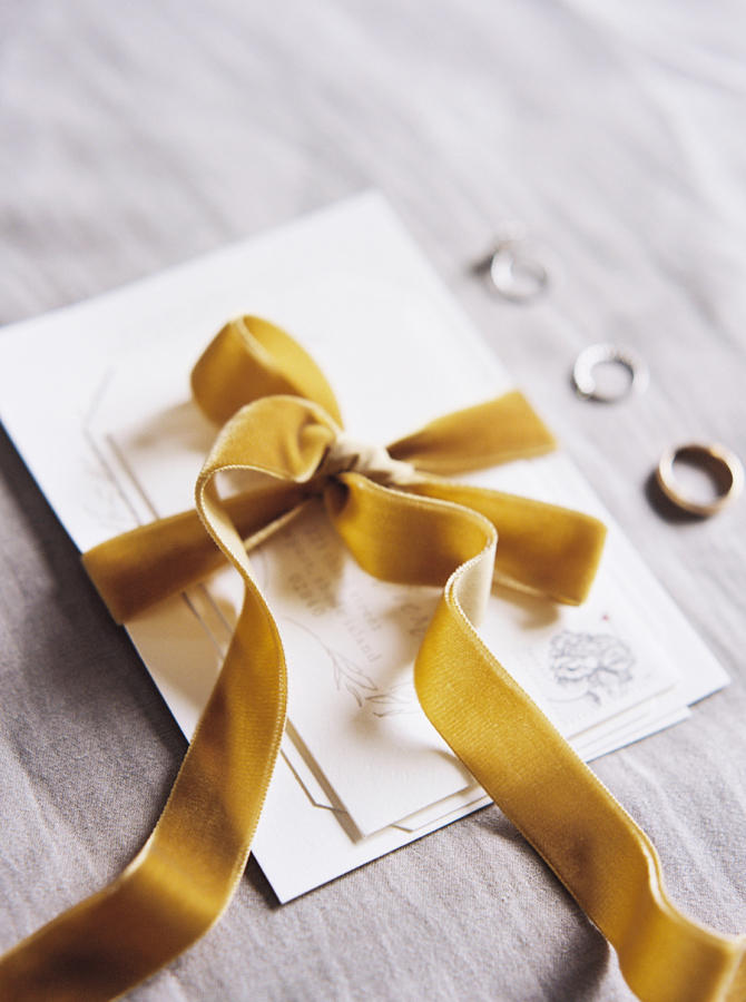 velvet wedding stationery idea