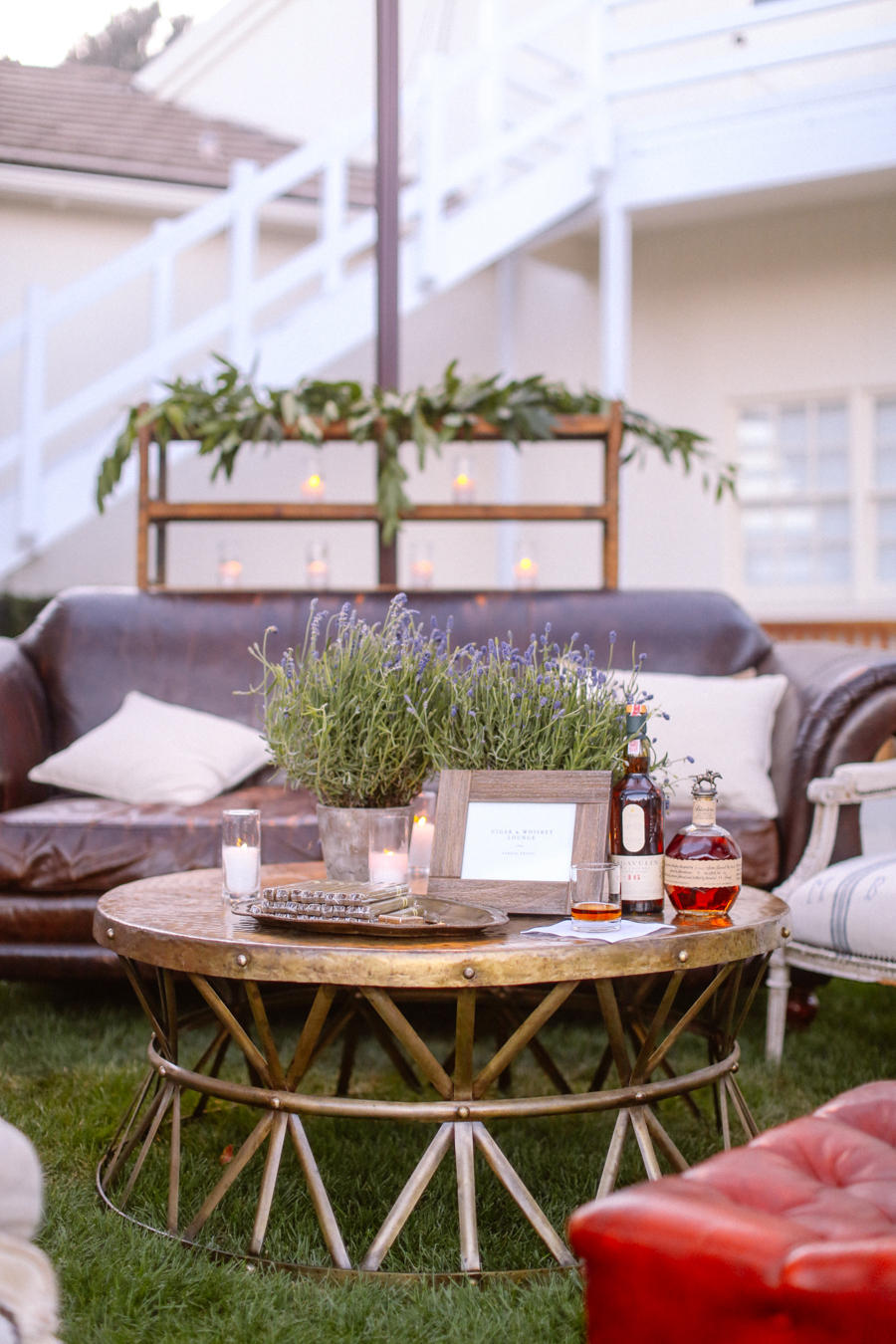 Wedding Lounge Area lavender pots