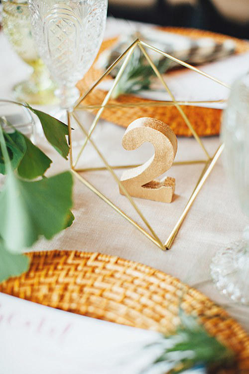 winter wedding gold table styling idea