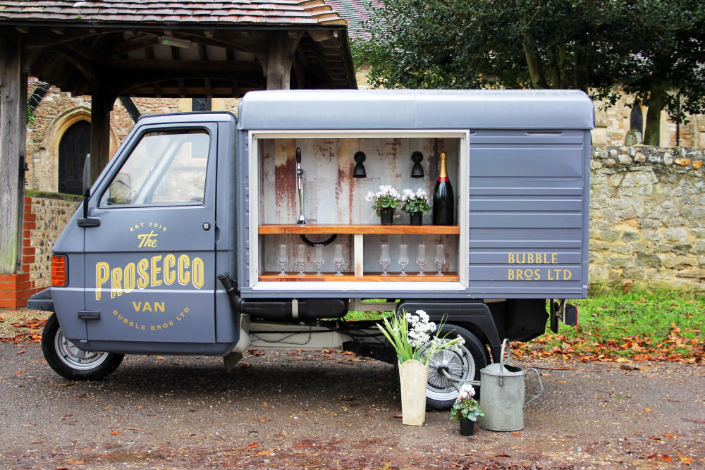 delicious wedding food prosecco van